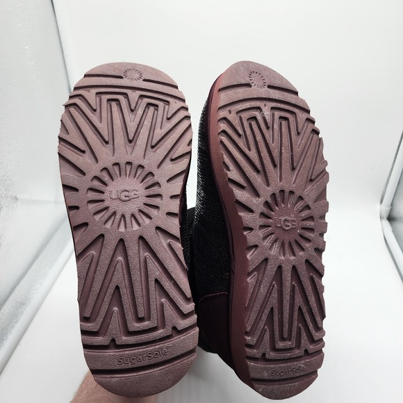 UGG Classic Mini Mirror Ball Sequin Ankle Boots Grape Purple Womens US 8 NWOT - Picture 7 of 8